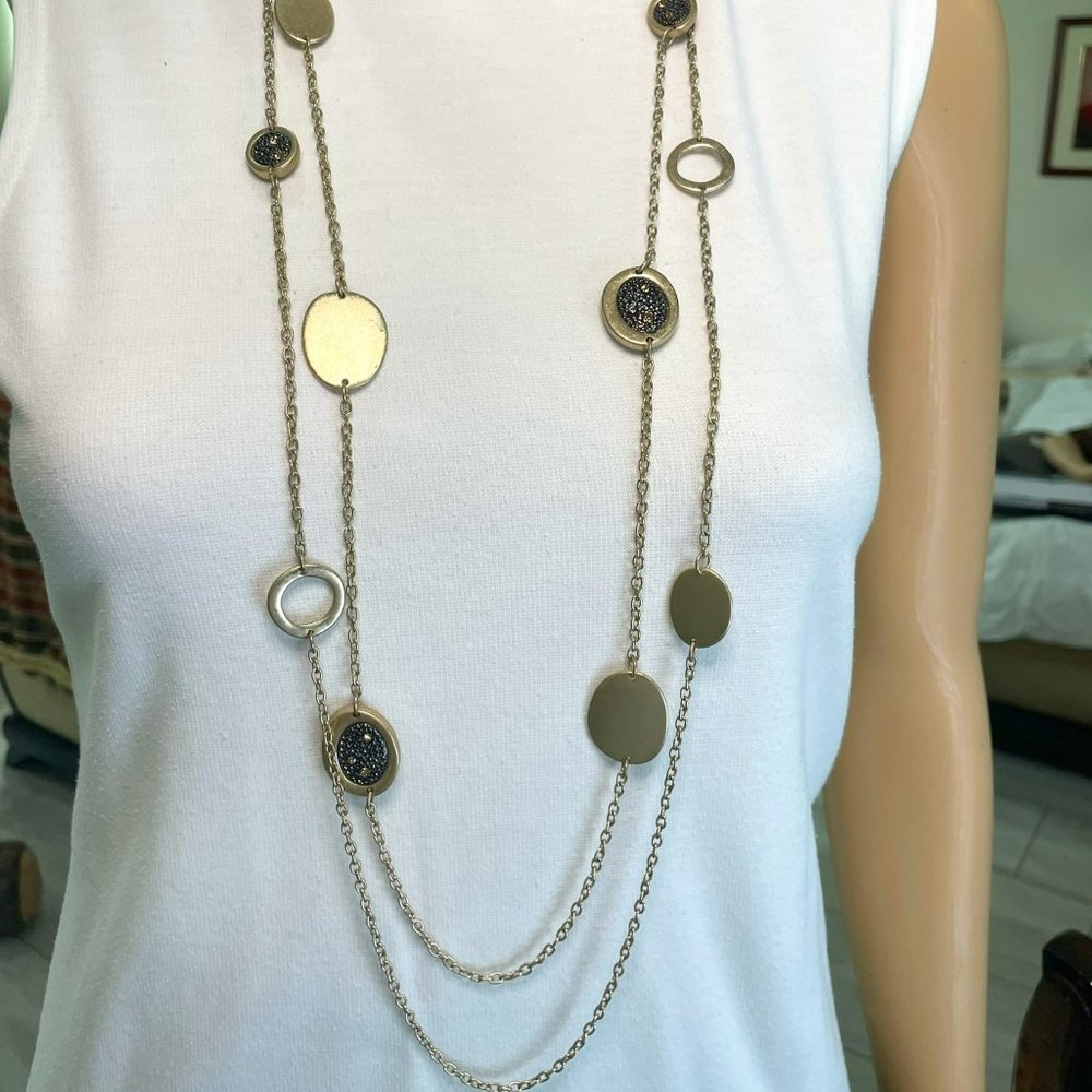 Bronze necklace and earrings set